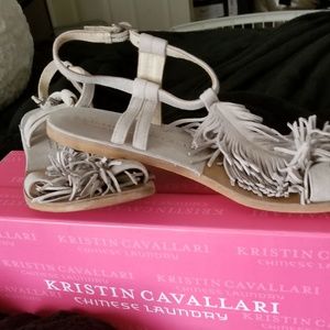 Chinese laundry sandels cream an also blk